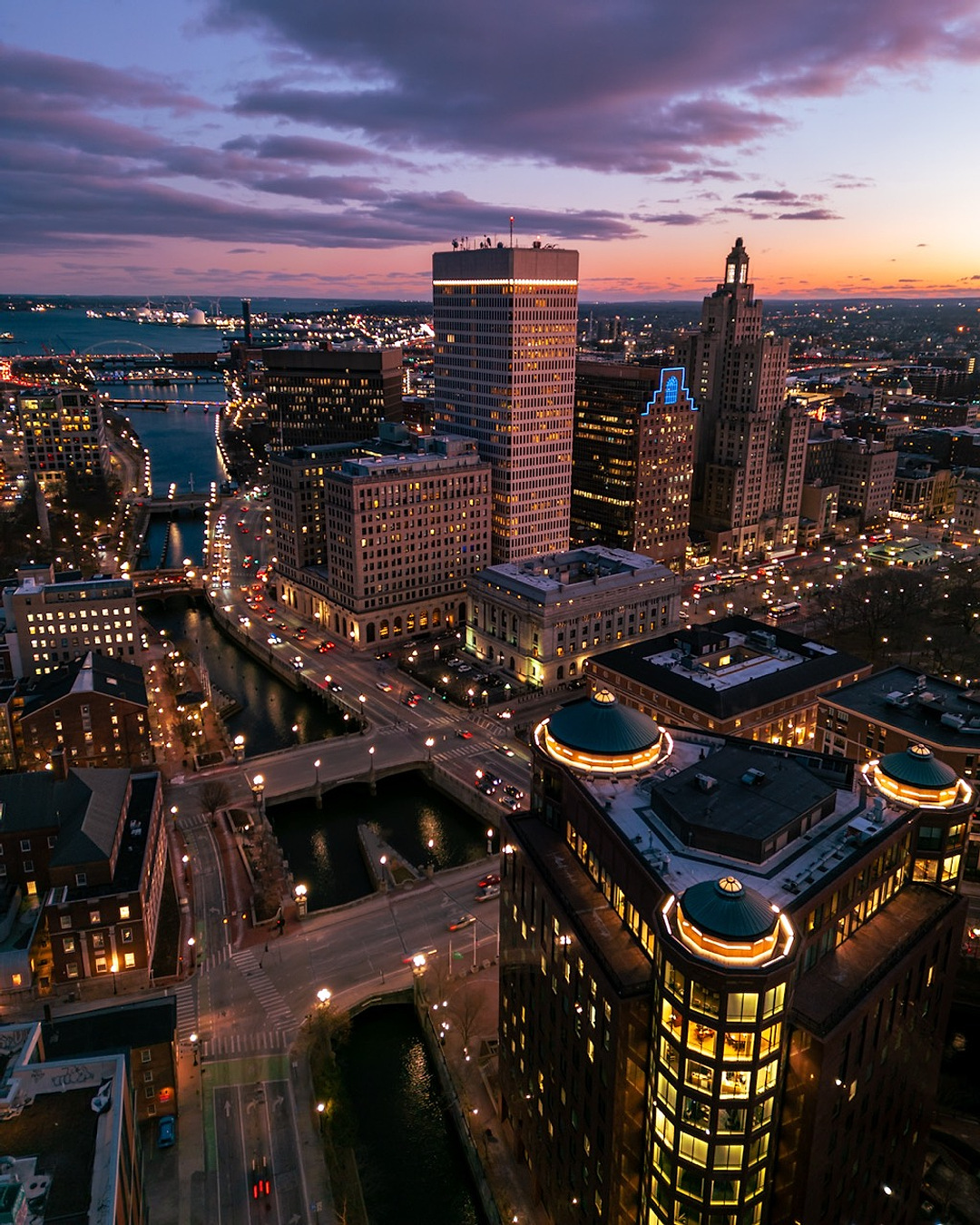 Downtown Providence at sunset